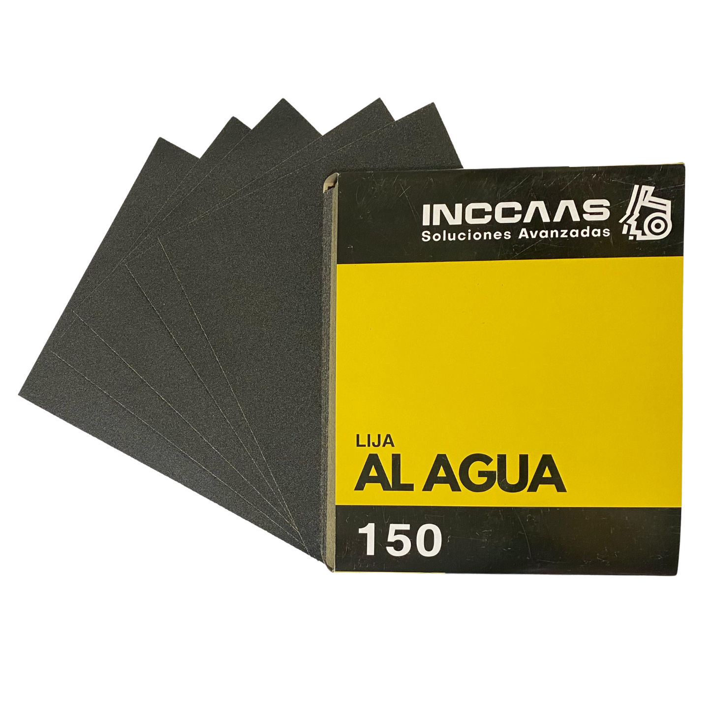 LIJA AL AGUA INCCAAS P150 PAQUETE 100 HOJAS